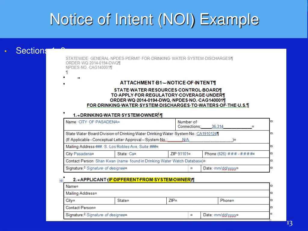 notice of intent noi example