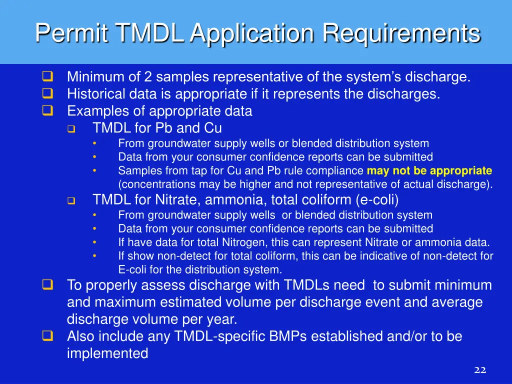 permit tmdl application requirements