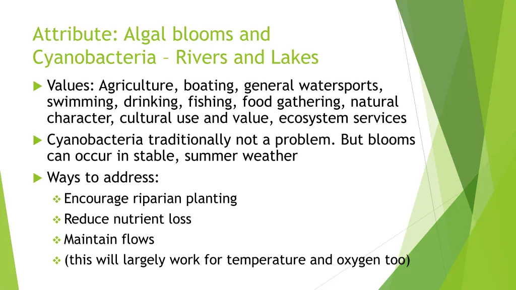 attribute algal blooms and cyanobacteria rivers