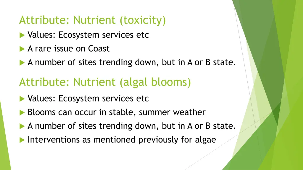 attribute nutrient toxicity values ecosystem