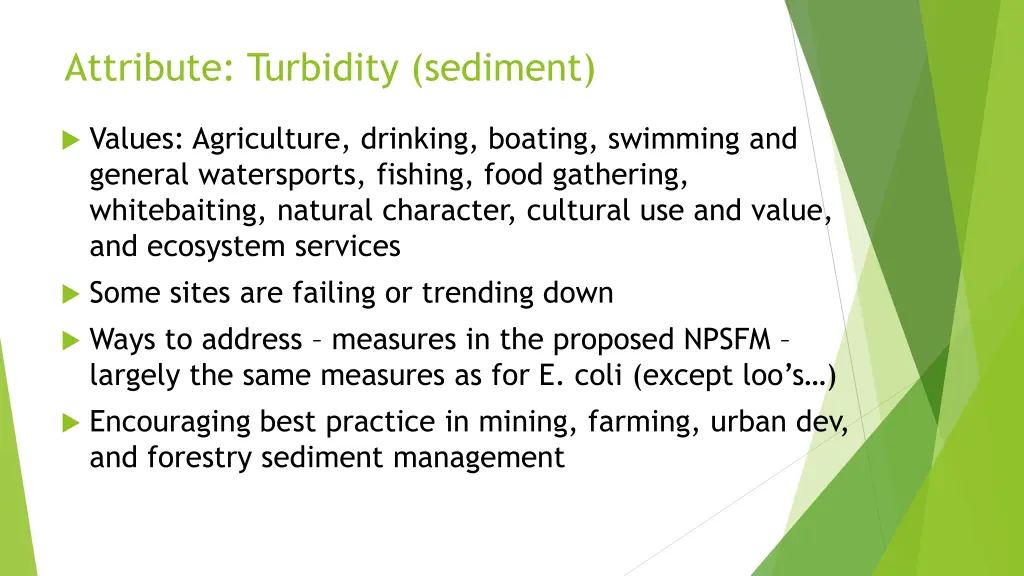 attribute turbidity sediment