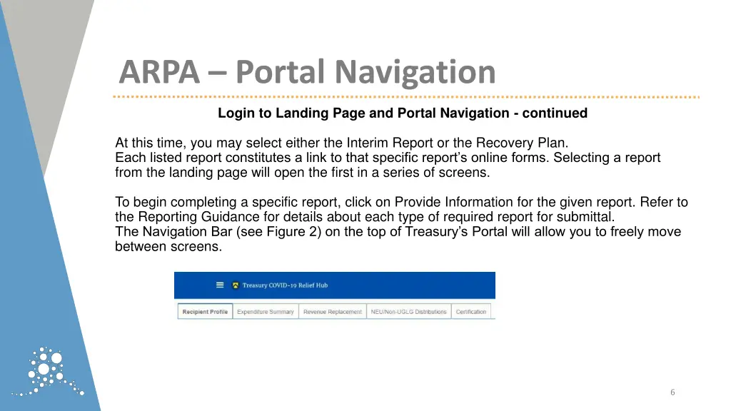 arpa portal navigation 1