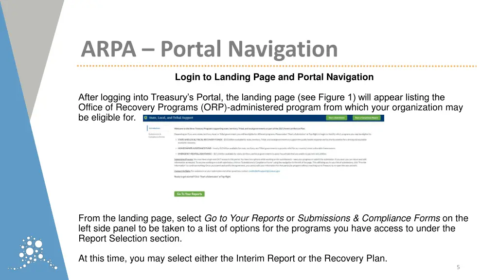 arpa portal navigation