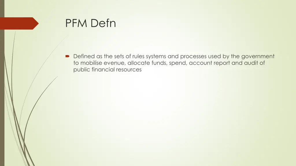 pfm defn