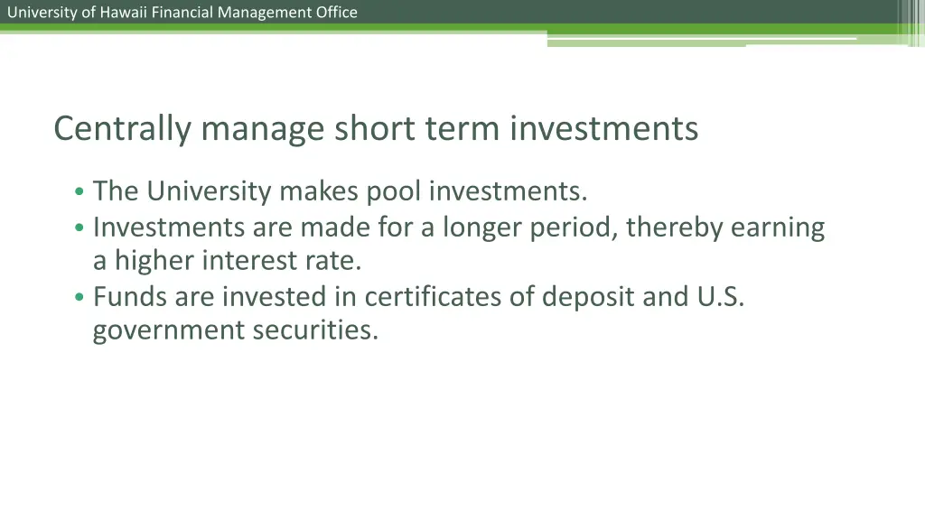 university of hawaii financial management office 30