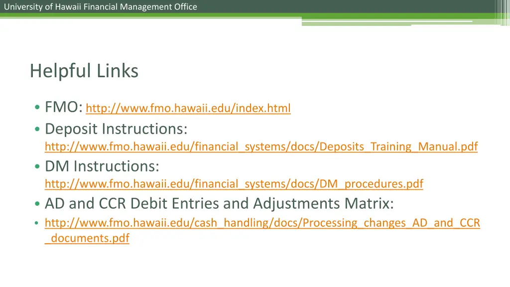 university of hawaii financial management office 37