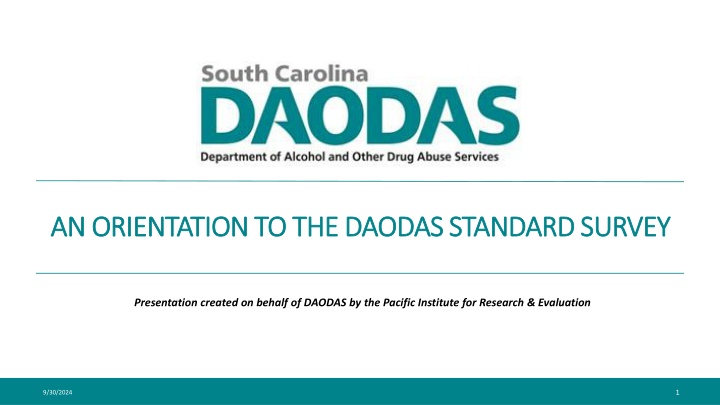 an orientation to the daodas standard survey