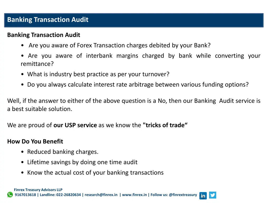 banking transaction audit