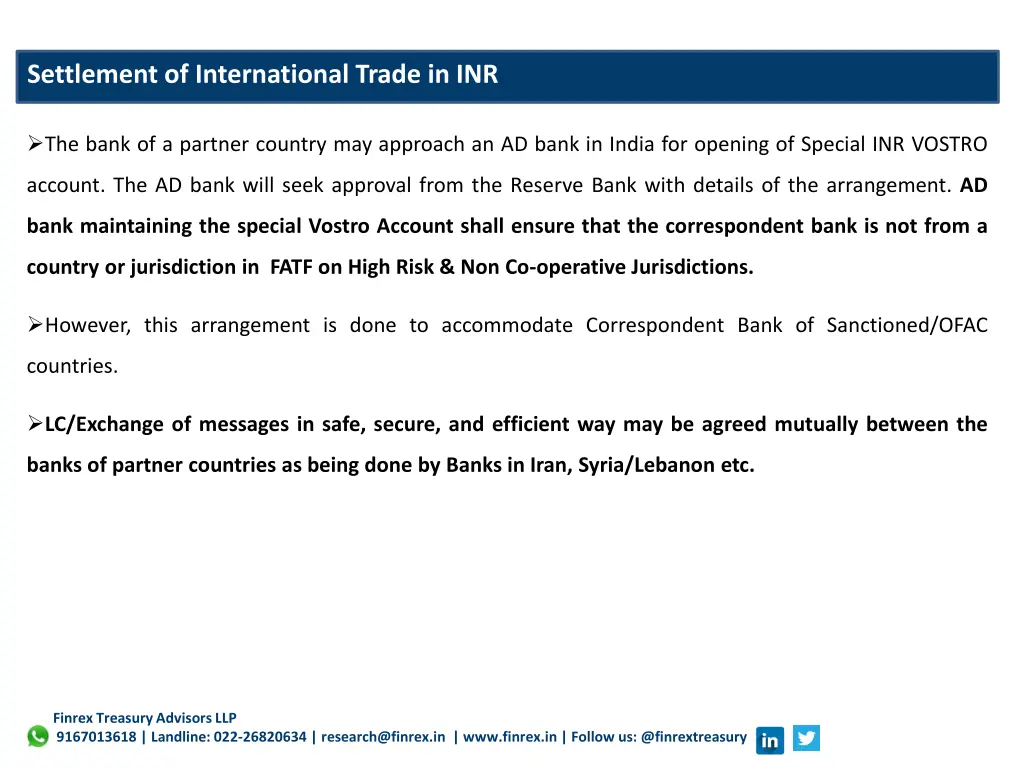 settlement of international trade in inr 1