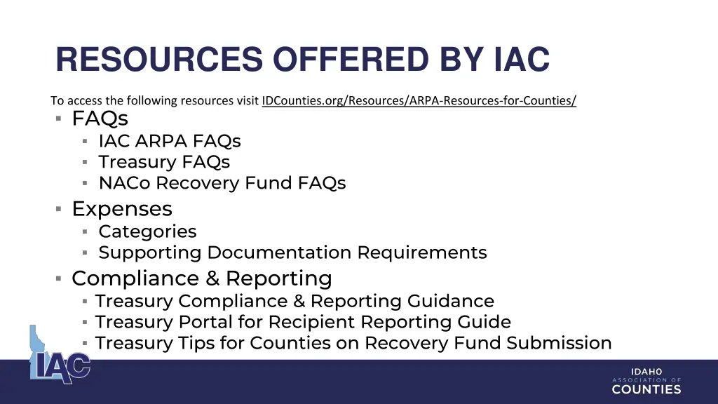 resources offered by iac