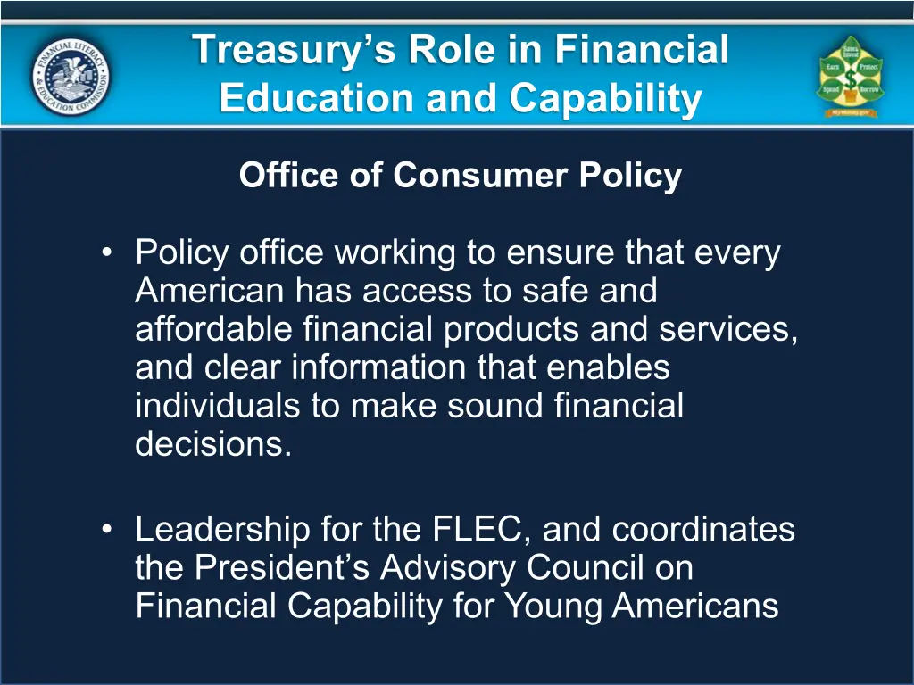 treasury s role in financial education