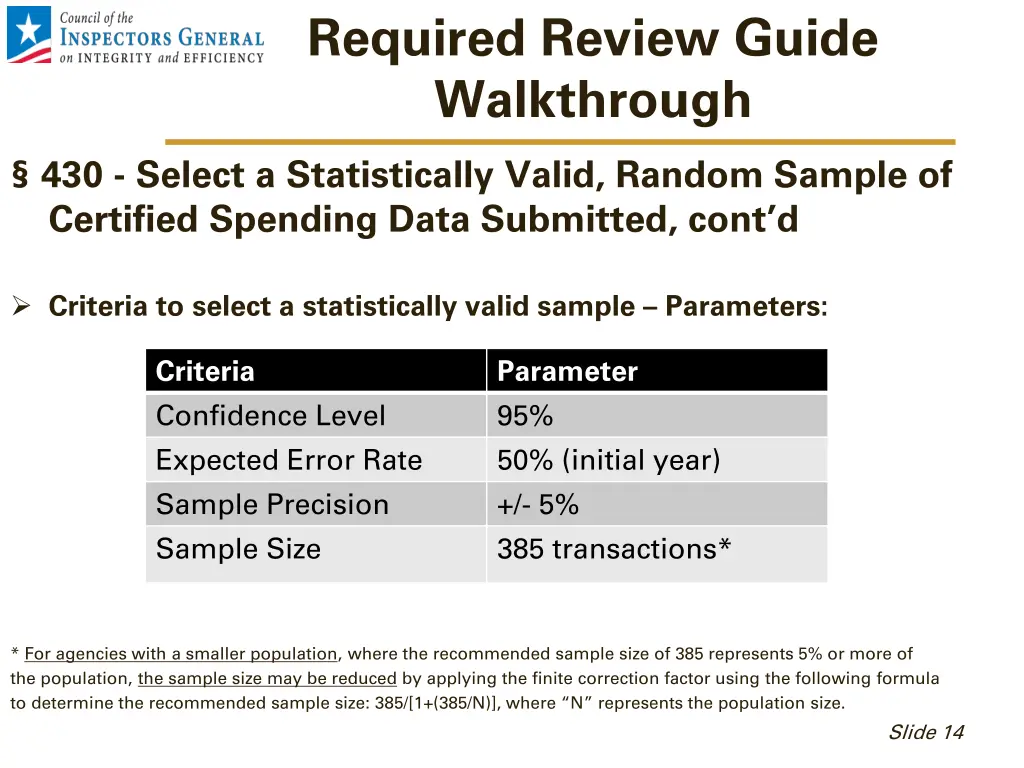 required review guide walkthrough