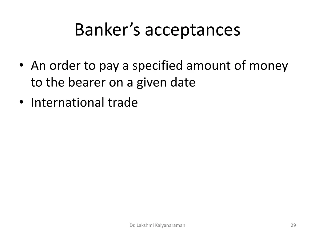 banker s acceptances