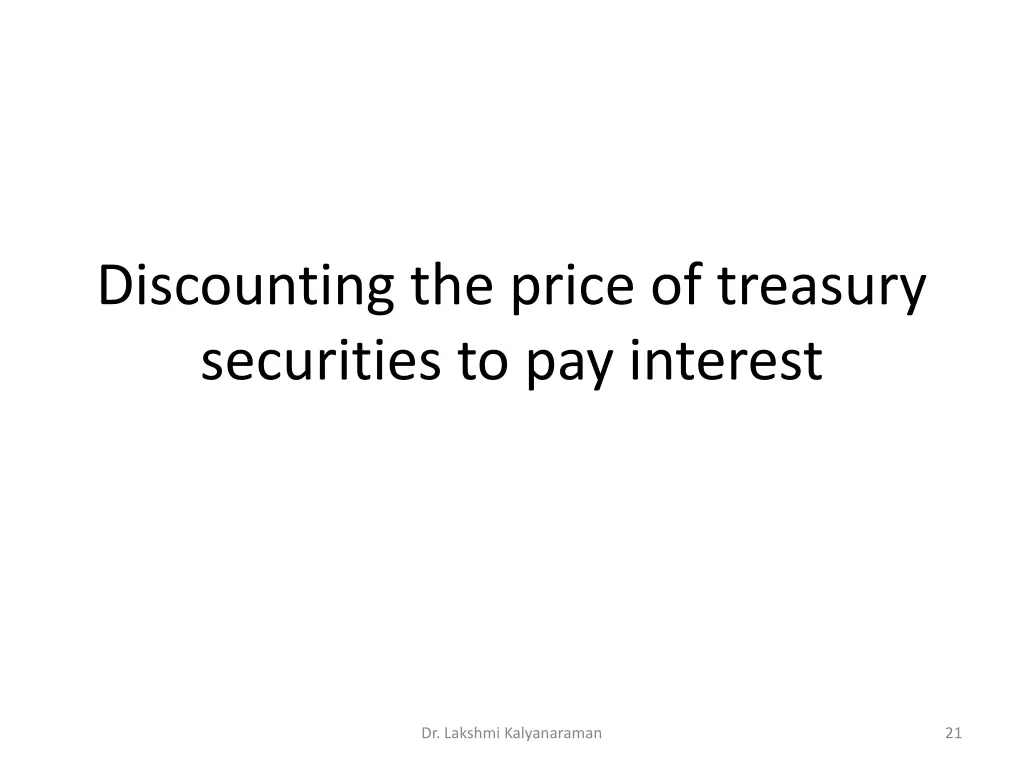 discounting the price of treasury securities