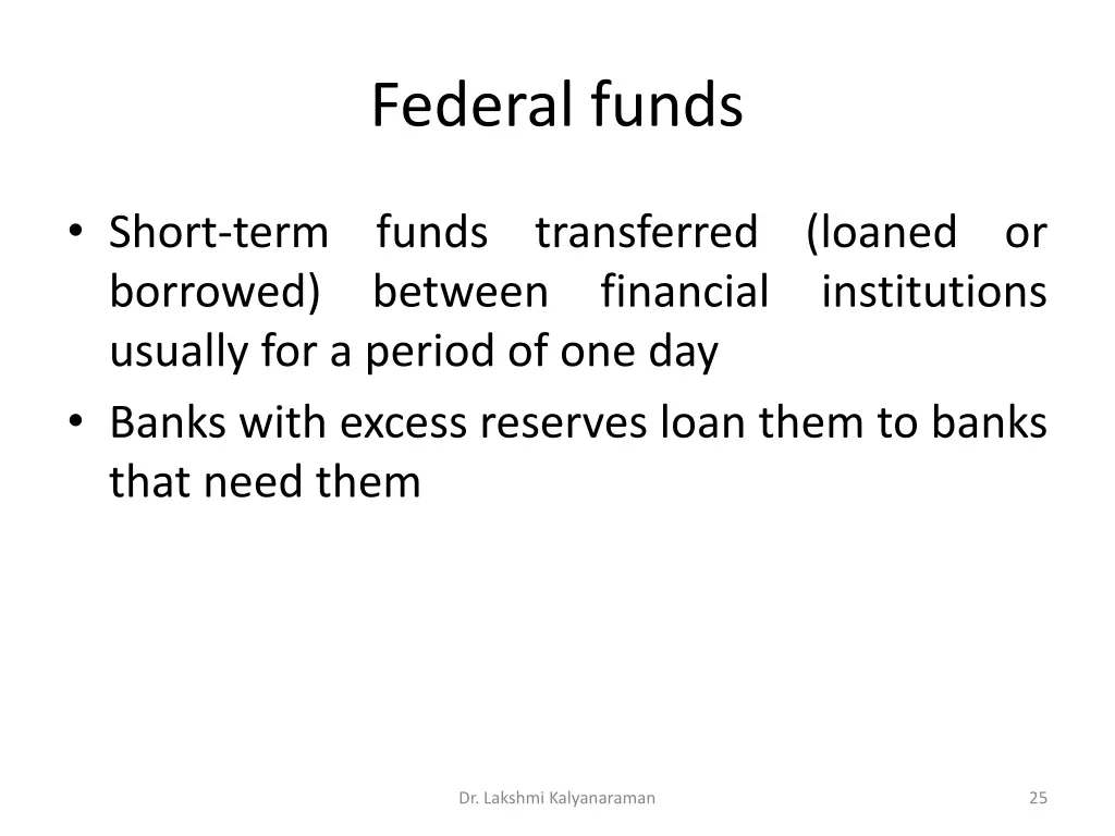 federal funds