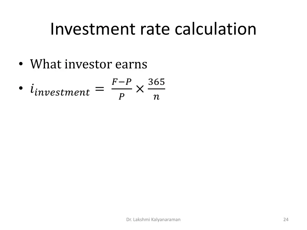 investment rate calculation