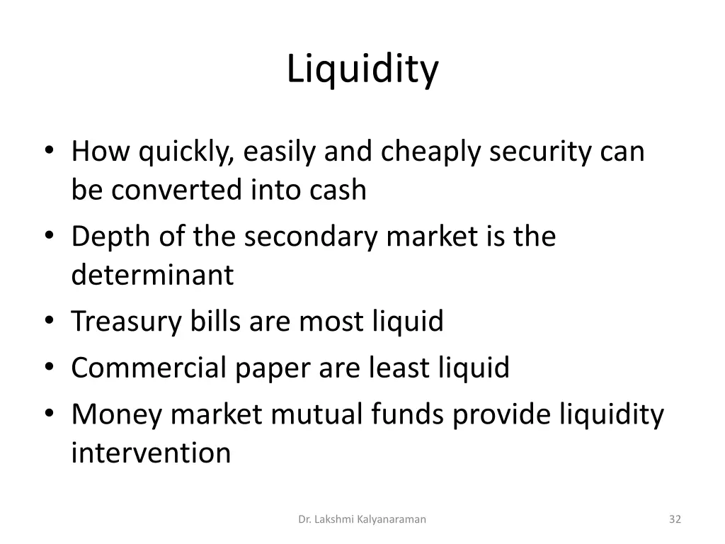 liquidity