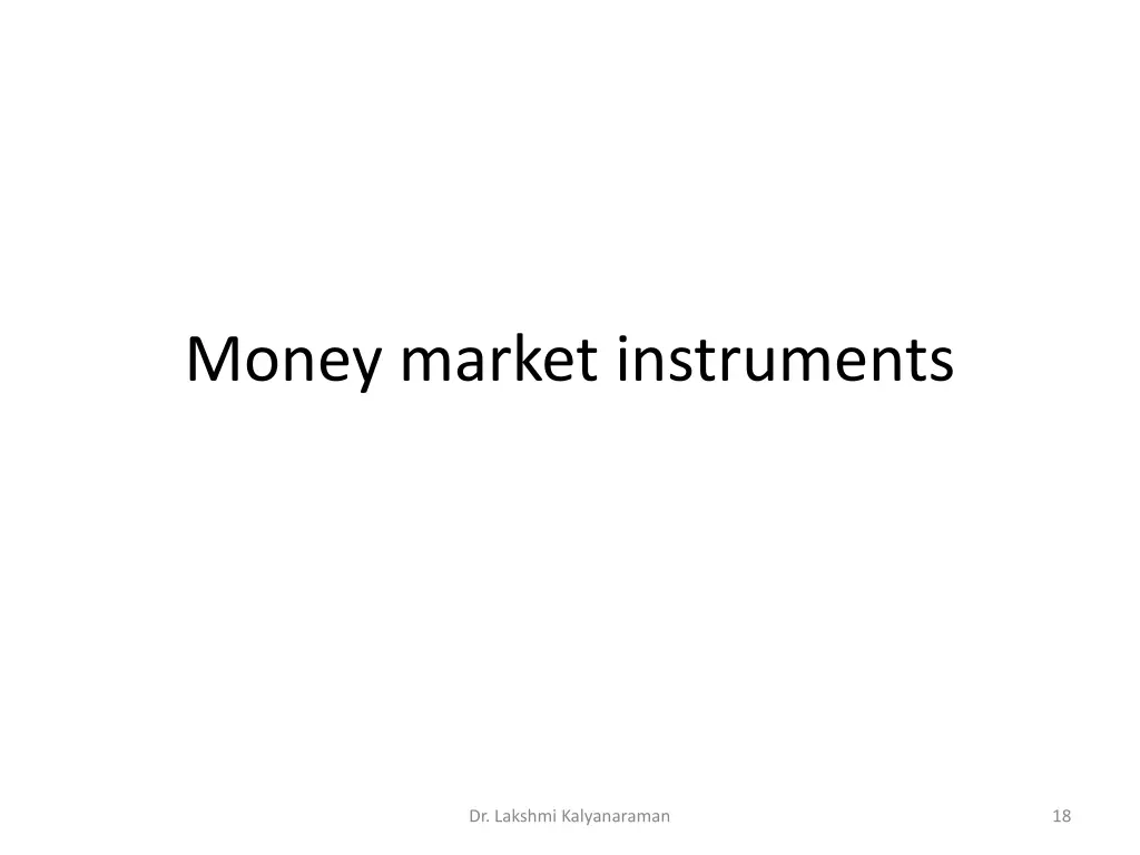 money market instruments