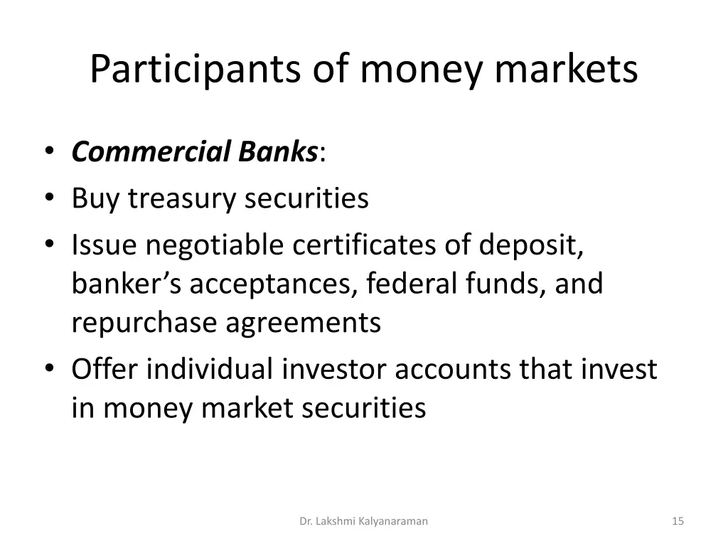 participants of money markets 2