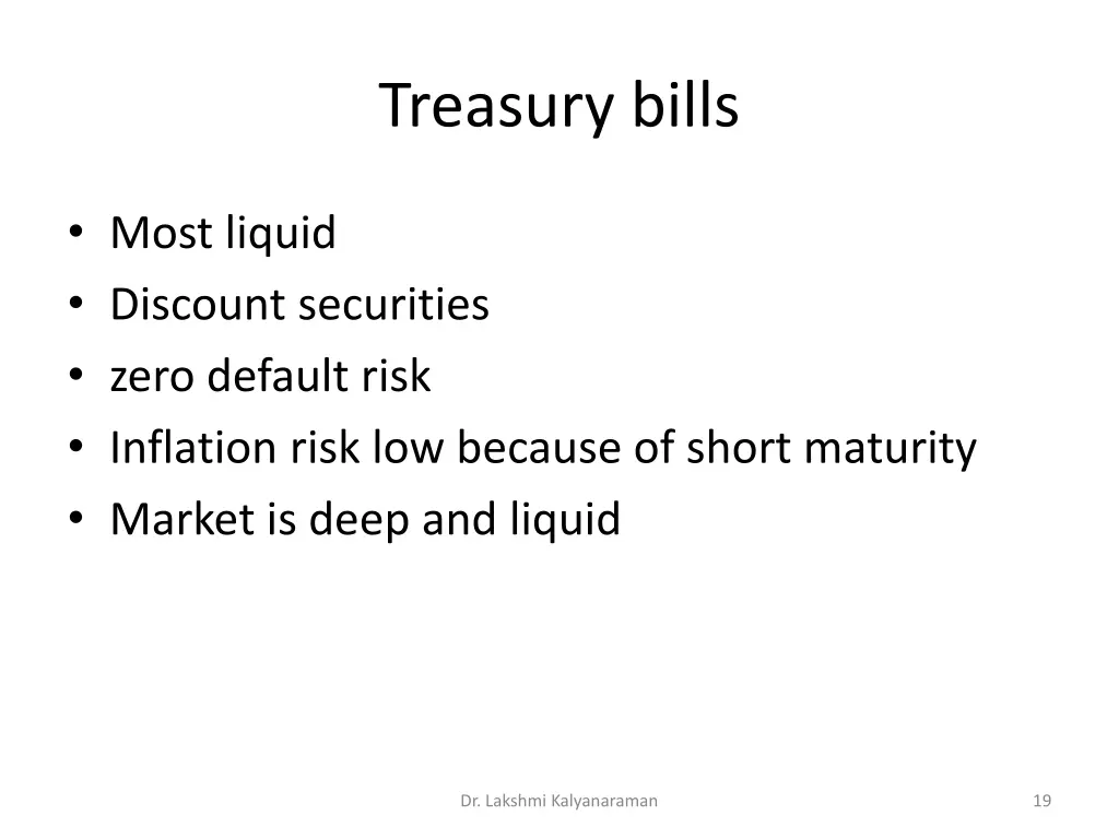 treasury bills