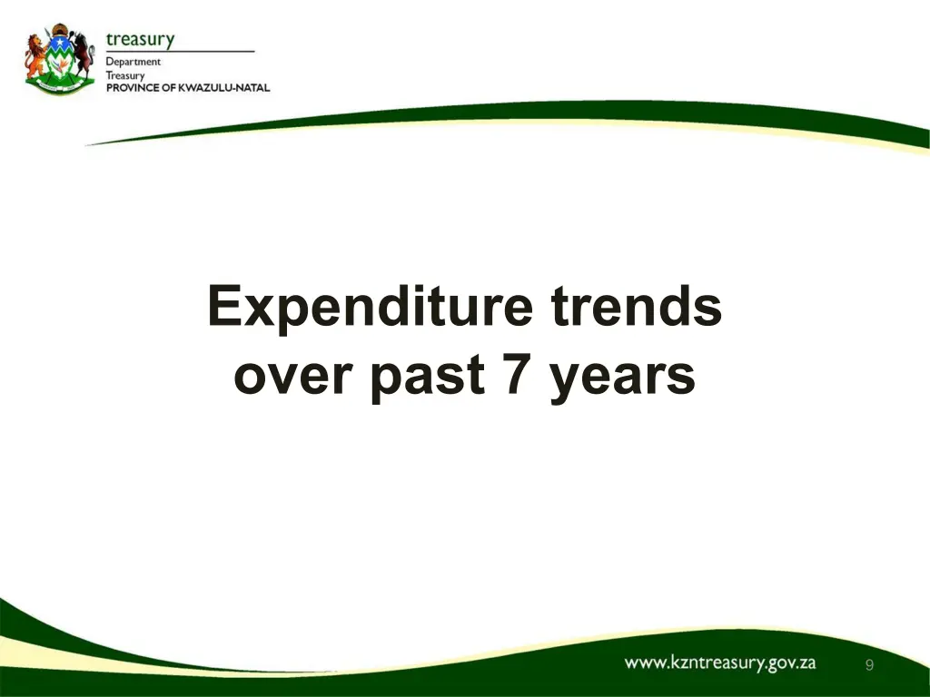 expenditure trends over past 7 years