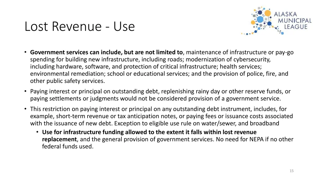 lost revenue use