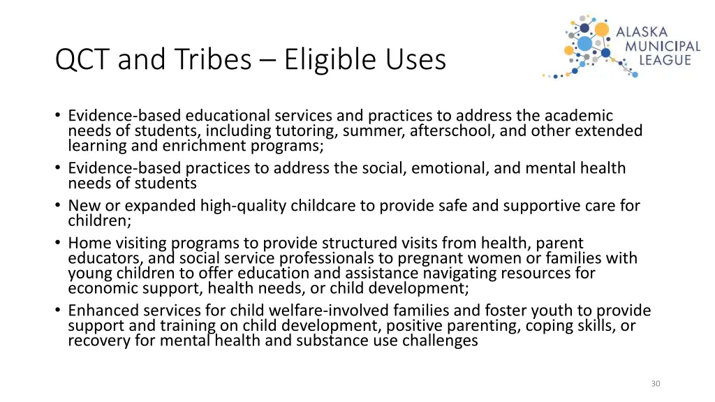 qct and tribes eligible uses 1