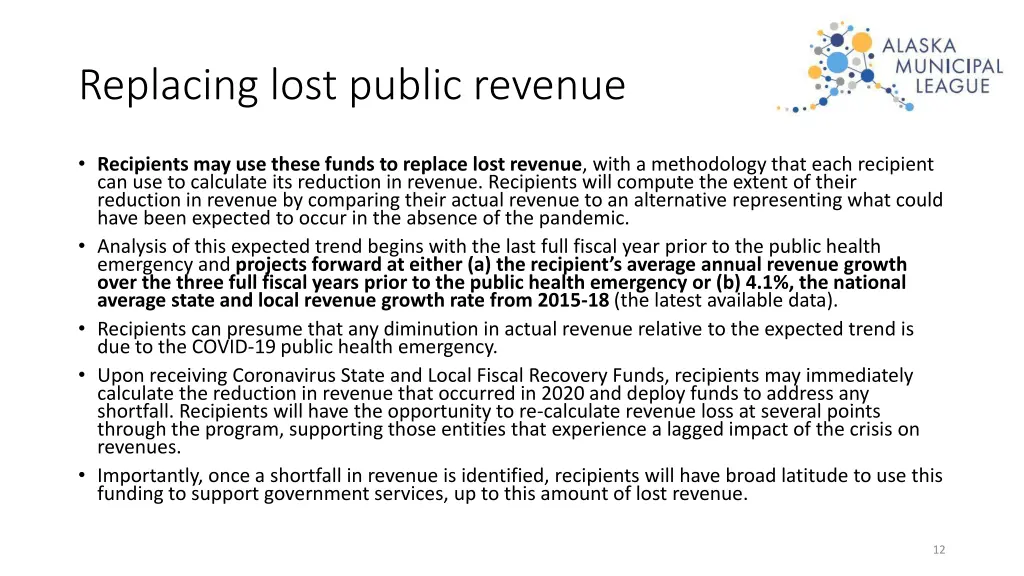 replacing lost public revenue