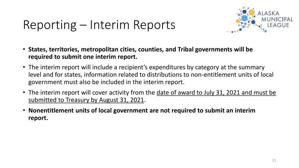 reporting interim reports