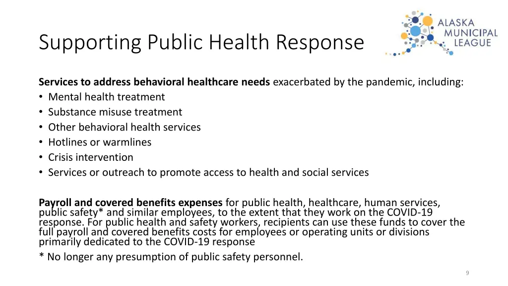 supporting public health response 1