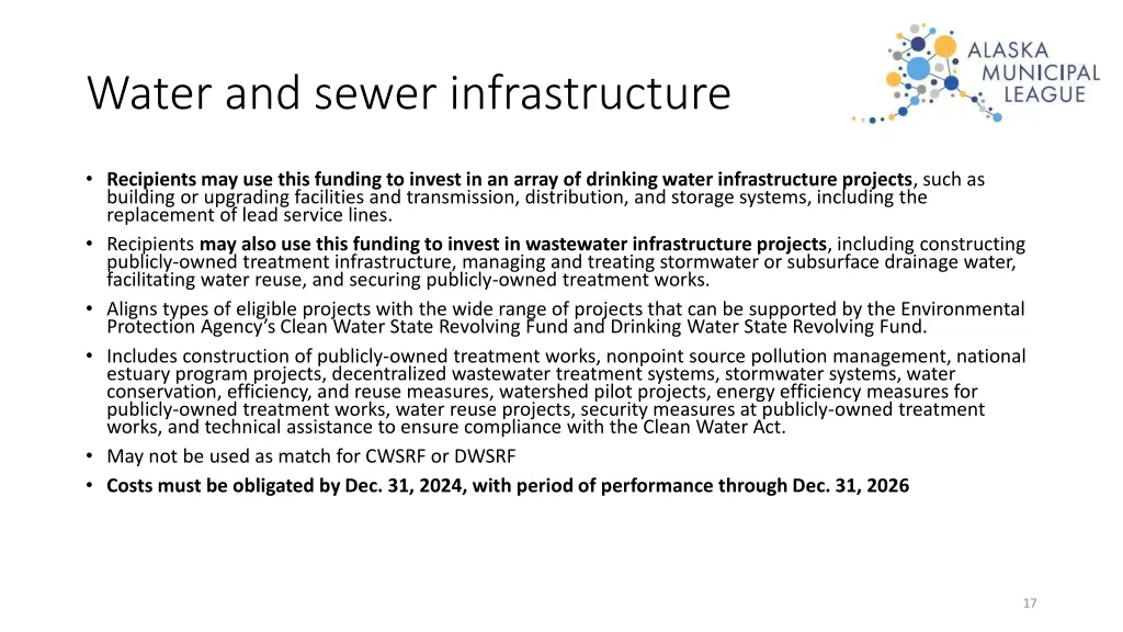 water and sewer infrastructure