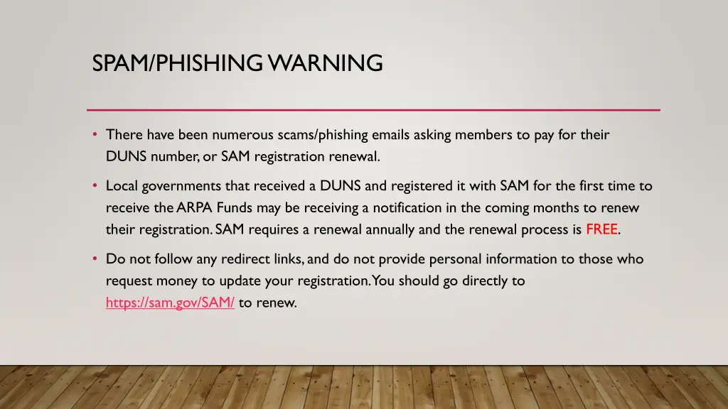 spam phishing warning