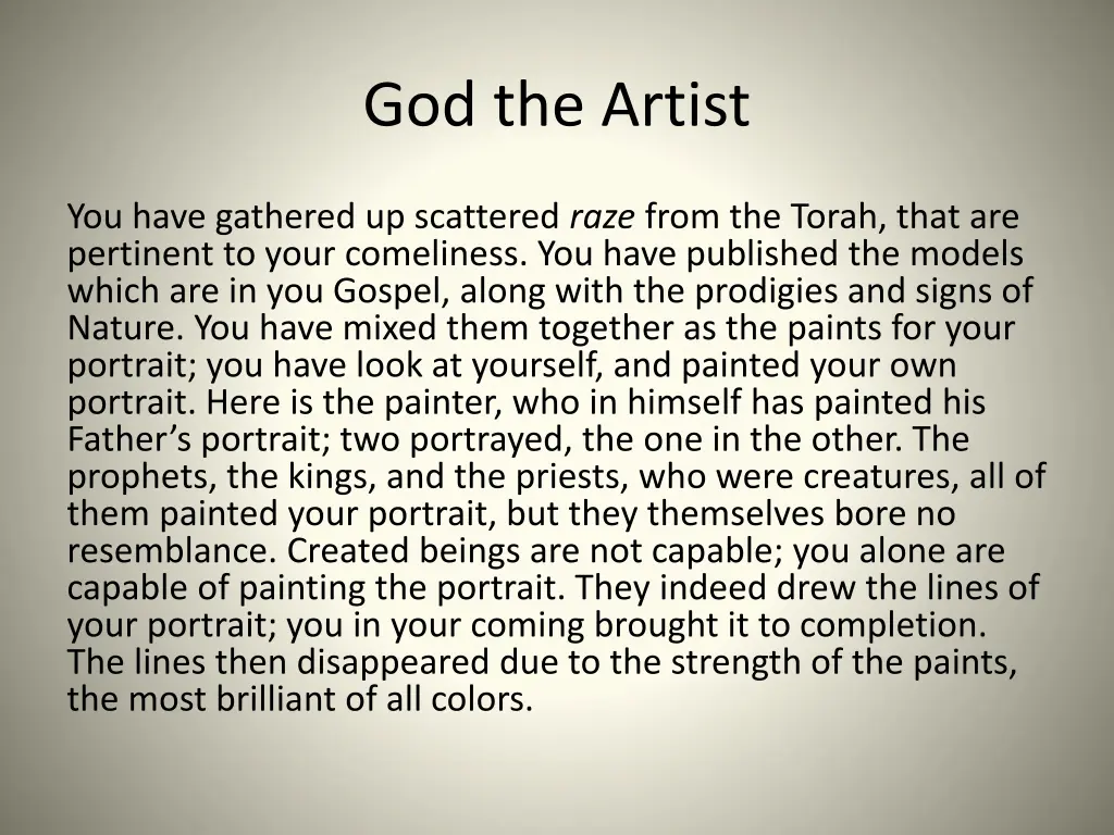 god the artist