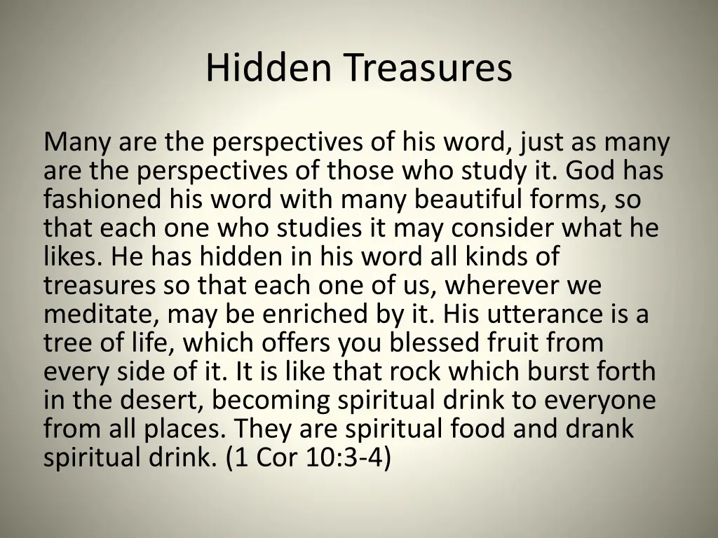 hidden treasures