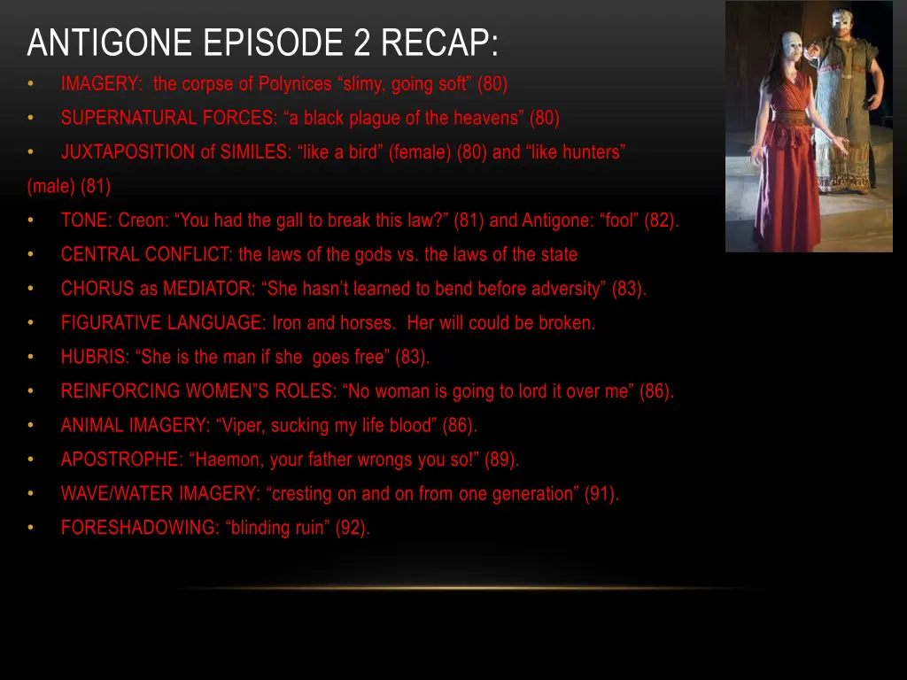 antigone episode 2 recap imagery the corpse