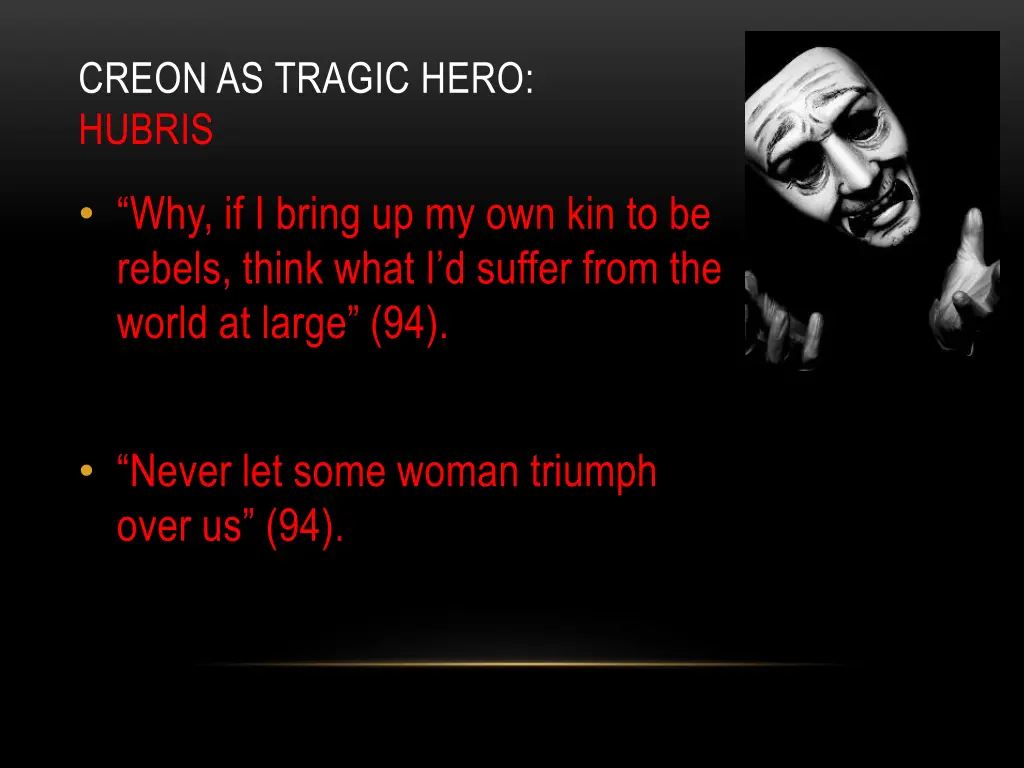 creon as tragic hero hubris