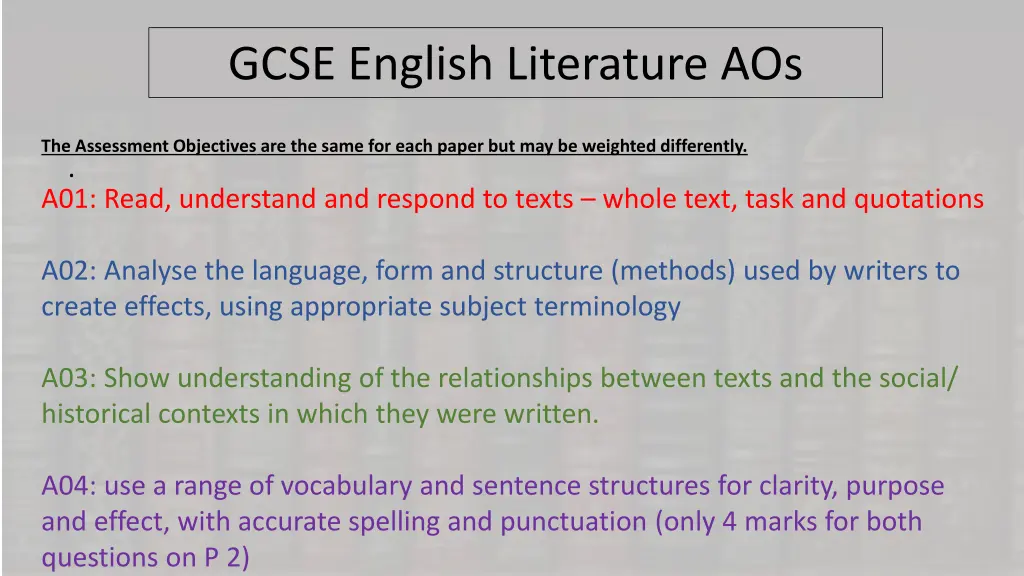 gcse english literature aos