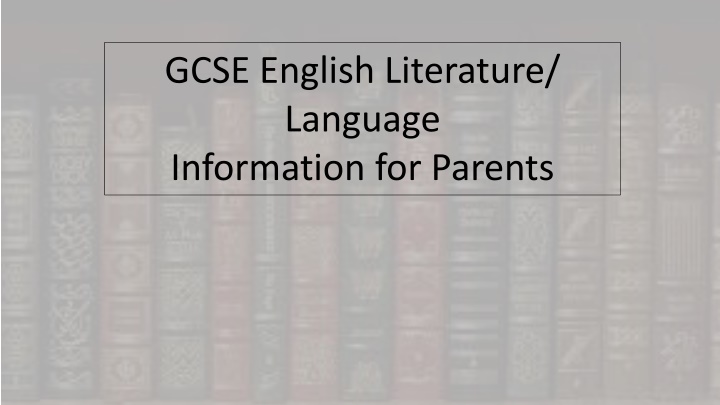 gcse english literature language information