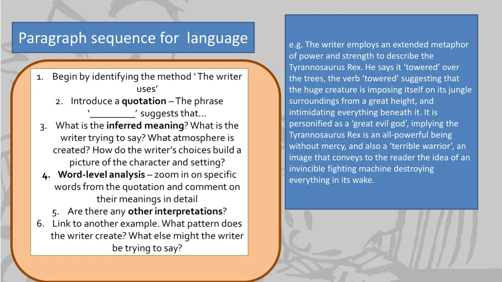 paragraph sequence for language