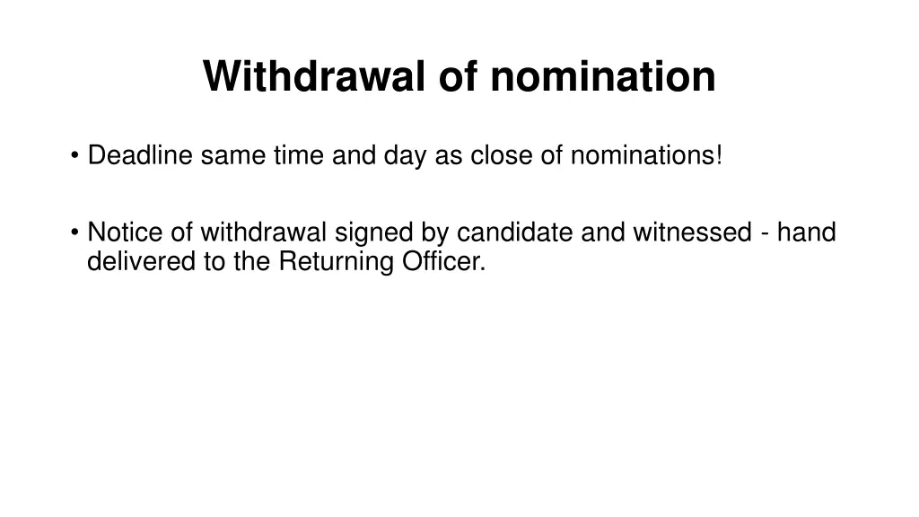 withdrawal of nomination