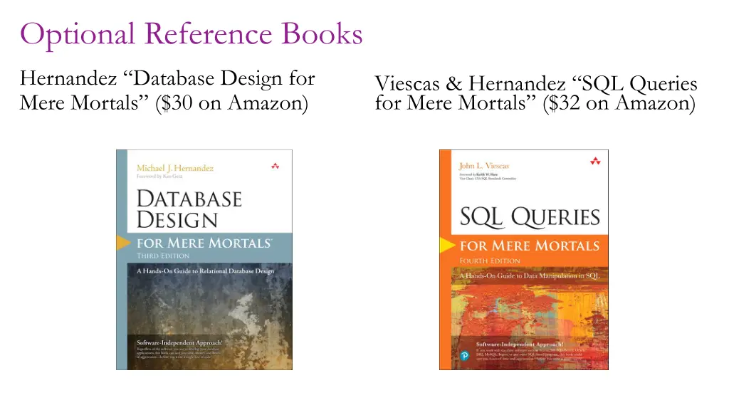 optional reference books