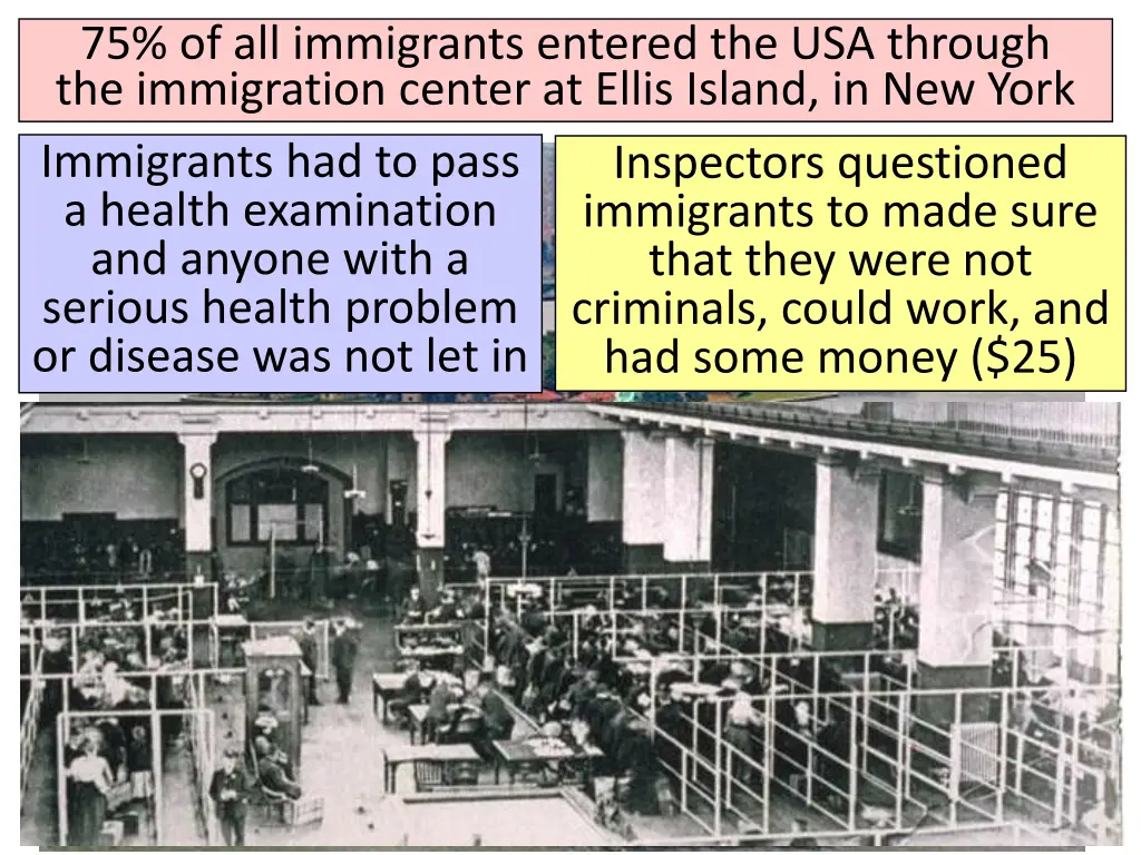 75 of all immigrants entered the usa through