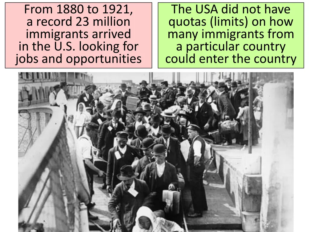 from 1880 to 1921 a record 23 million immigrants