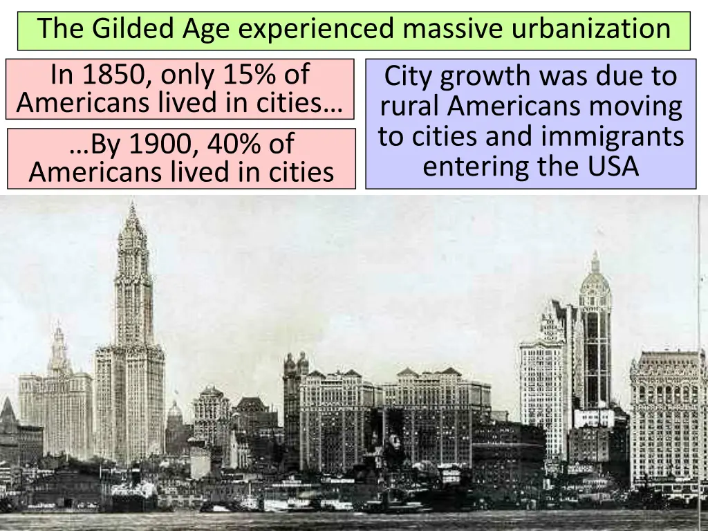 the gilded age experienced massive urbanization