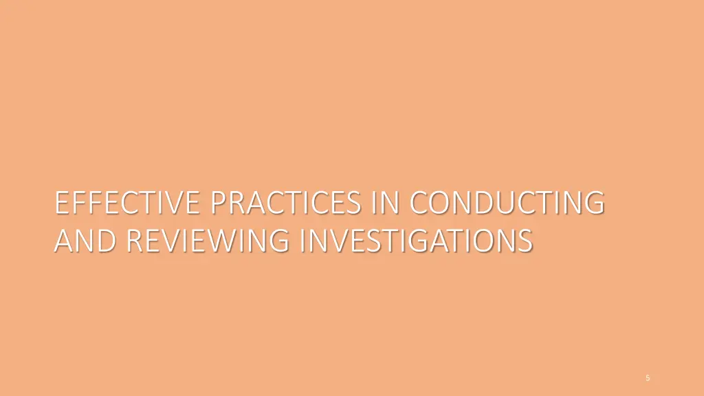 effective practices in conducting and reviewing