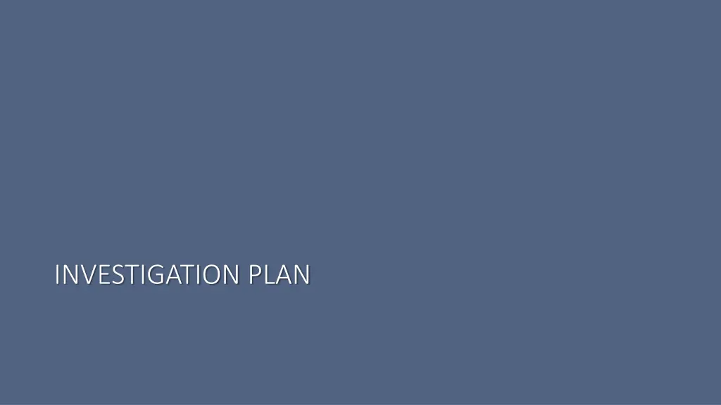 investigation plan