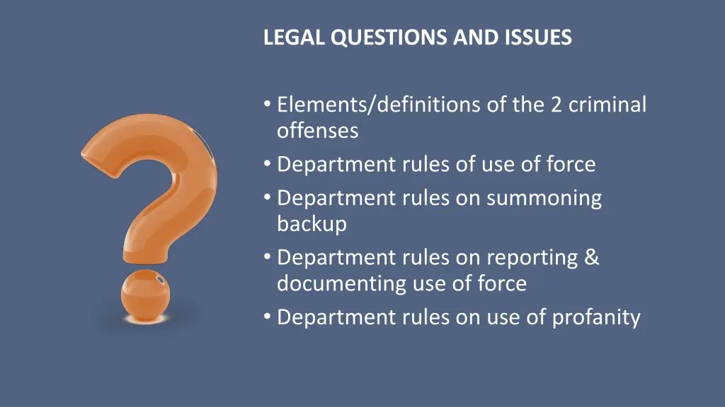 legal questions and issues