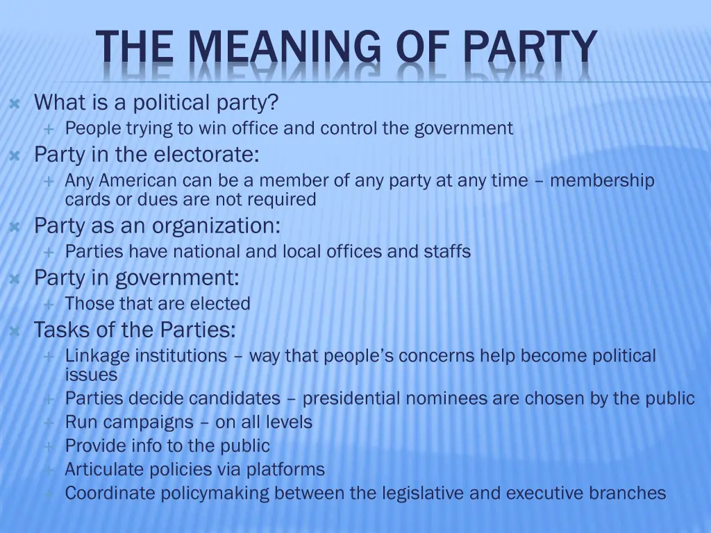 the meaning of party