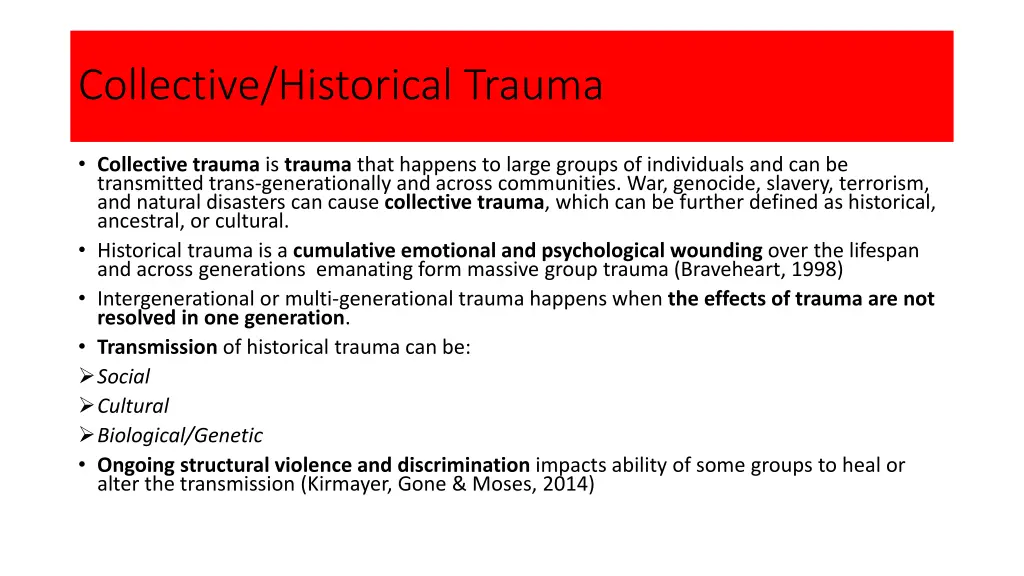 collective historical trauma