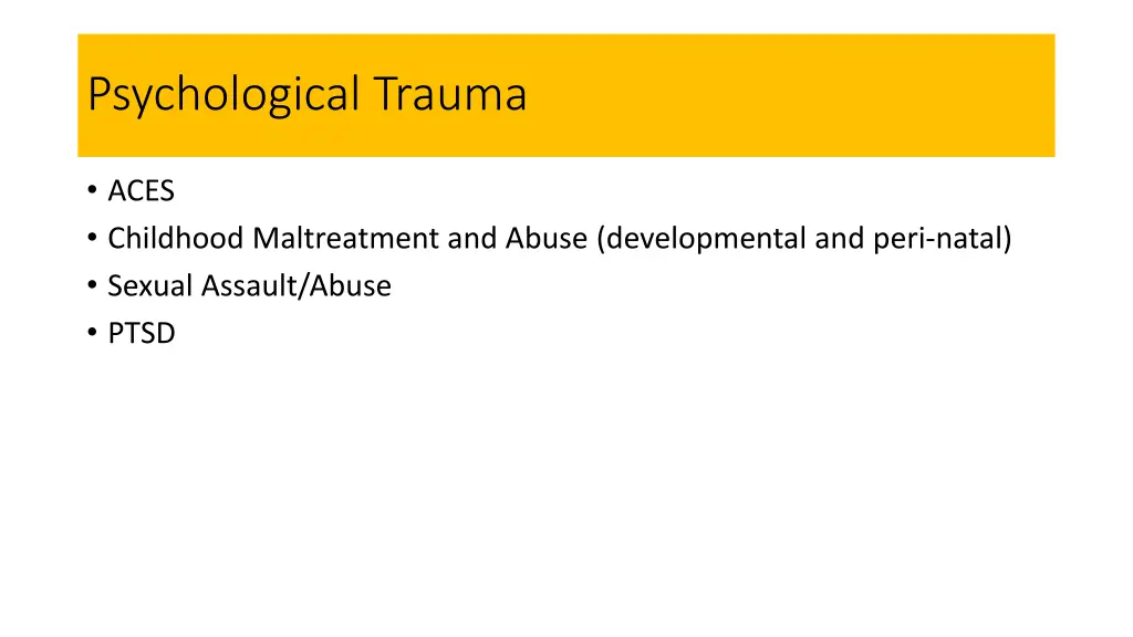 psychological trauma